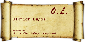 Olbrich Lajos névjegykártya